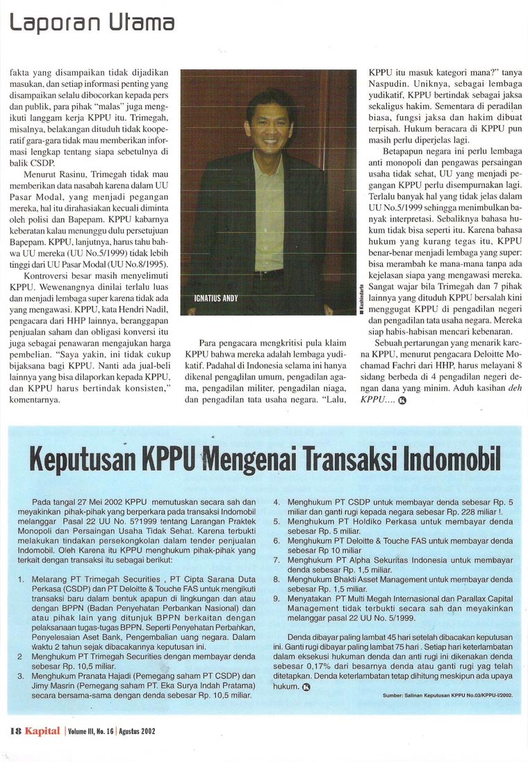 Kasus Indomobil: Keputusan KPPU Mengenai Transaksi Indomobil Kasus Indomobil: Keputusan KPPU Mengenai Transaksi Indomobil